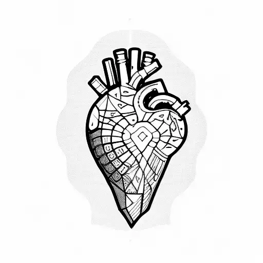 Cybernetic heart tattoo design idea