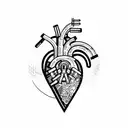Cybernetic heart tattoo design idea