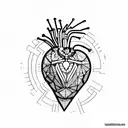 Cybernetic heart tattoo design idea