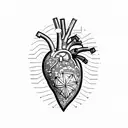 Cybernetic heart tattoo design idea
