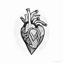 Cybernetic heart tattoo design idea