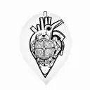 Cybernetic heart tattoo design idea