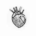 Cybernetic heart tattoo design idea