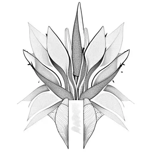 Bird of Paradise, Flamingo, Palm Tree tattoo design idea