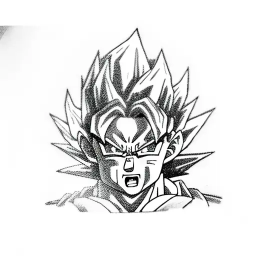 Goku in god mode tattoo design idea