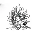 Goku in god mode tattoo design idea