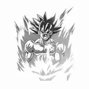 Goku in god mode tattoo design idea
