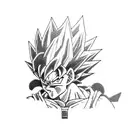 Goku in god mode tattoo design idea