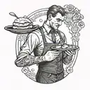 waiter tattoo design idea