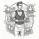 waiter tattoo design idea