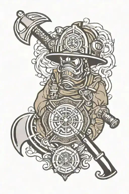 NY hook and halligan  firefighter  tattoo design idea