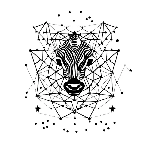 A tattoo of a constellation of stars in the shape of a zebra tattoo design idea