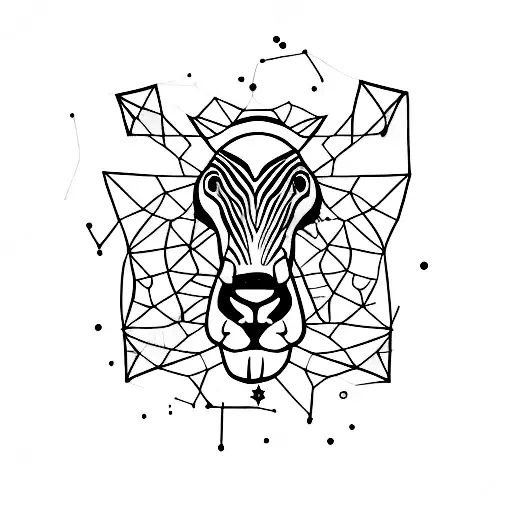 A tattoo of a constellation of stars in the shape of a zebra tattoo design idea