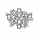 A minimalist tattoo of a zebra surrounded by hexagons tattoo design idea