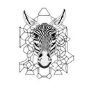 A minimalist tattoo of a zebra surrounded by hexagons tattoo design idea