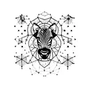 A tattoo of a constellation of stars in the shape of a zebra tattoo design idea