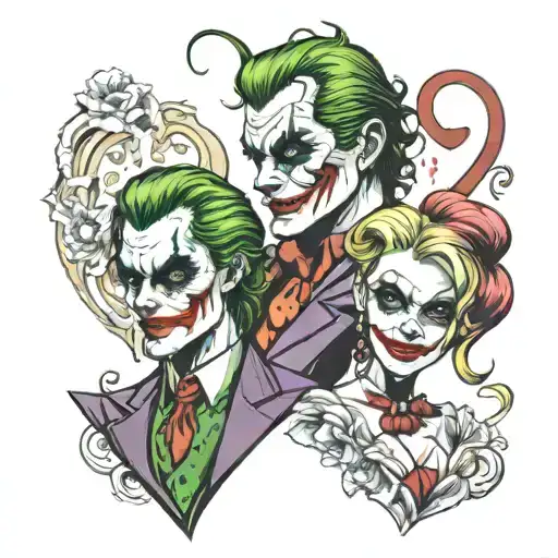 joker and harley quinn tattoo design idea