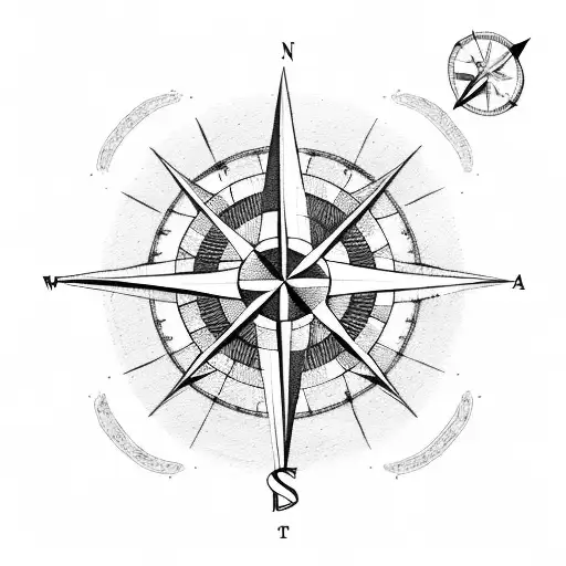 compass on arrow tattoo design idea