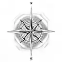 compass on arrow tattoo design idea