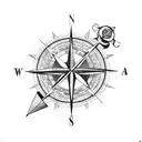 compass on arrow tattoo design idea