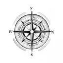 compass on arrow tattoo design idea