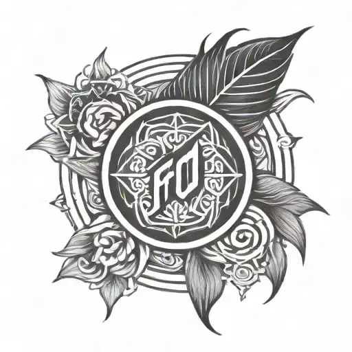 mandala Foo Fighters logo tattoo design idea