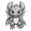 toothless and stitch tattoo design idea
