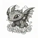 toothless and stitch tattoo design idea