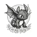 toothless and stitch tattoo design idea