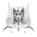 nude goddess warrior  tattoo design idea