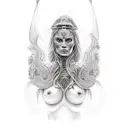 nude goddess warrior  tattoo design idea