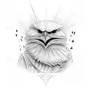 elmo with playing card tattoo design idea