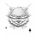 elmo with playing card tattoo design idea