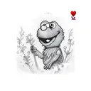 elmo, playing card and pollination flowers tattoo design idea