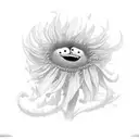 elmo, playing card and pollination flowers tattoo design idea