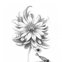 elmo, playing card and pollination flowers tattoo design idea