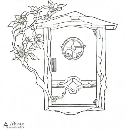hobbit door open tattoo design idea