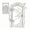 hobbit door open tattoo design idea