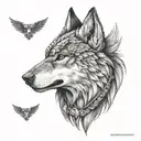 Valkyrie wolf tattoo design idea