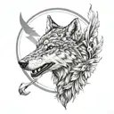 Valkyrie wolf tattoo design idea