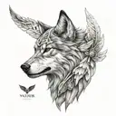 Valkyrie wolf tattoo design idea