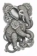 muay thai Elephant tattoo design idea