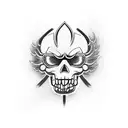 A Harley Davidson motorcycle surrounded by smoke and flames tattoo design idea