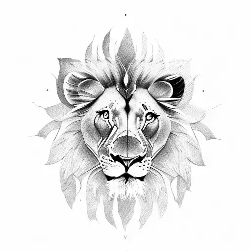 lion and Leo tattoo design idea