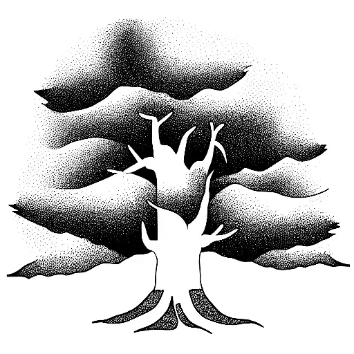 ponderosa pine tree tattoo design idea