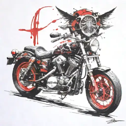 wild HoG motorcycle Group tattoo design idea