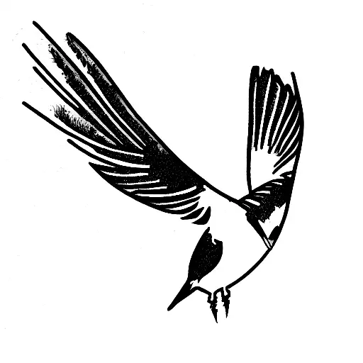 belted kingfisher tattoo design idea
