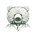 Blue teddy bear with its face ripped off tattoo design idea