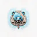 Blue teddy bear with its face ripped off tattoo design idea