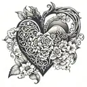 Realistic heart shape tattoo design idea